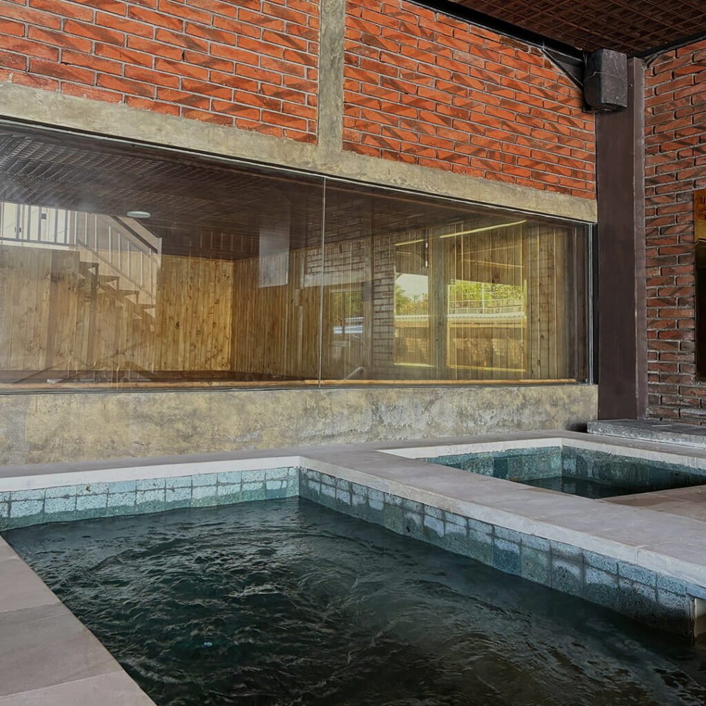 Ice plunge at AMO Baths bathhouse Bali