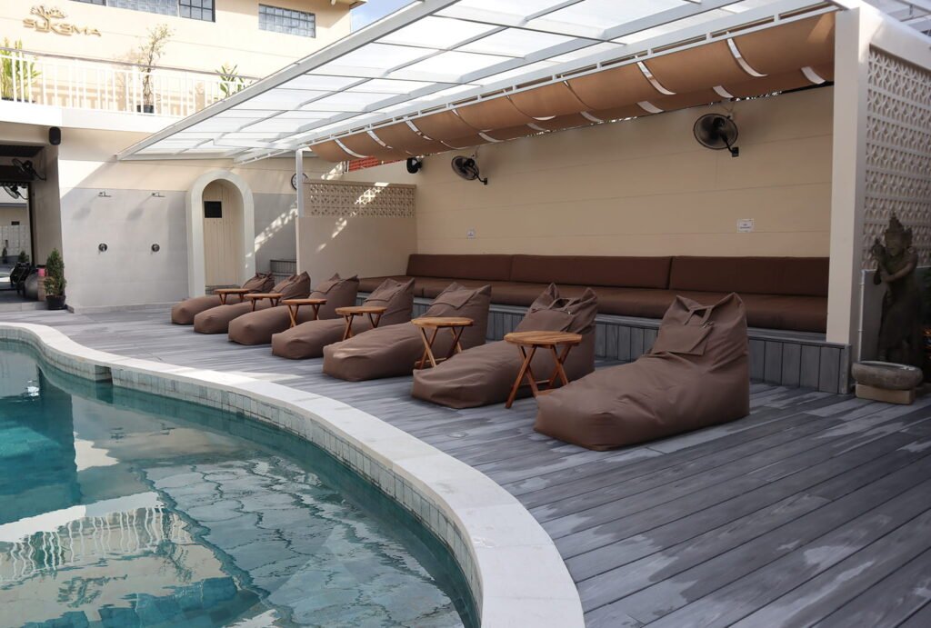 AMO Baths bathhouse Bali - sauna and pool area in Canggu